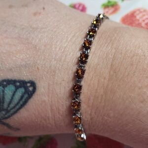 Swarovski Orange Crystal Bolo Bracelet